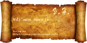 Vámos Henrik névjegykártya